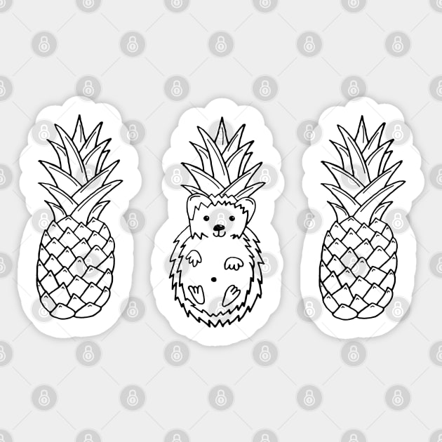 Pineapple Hedgehog Mom Sticker by Downtown Rose